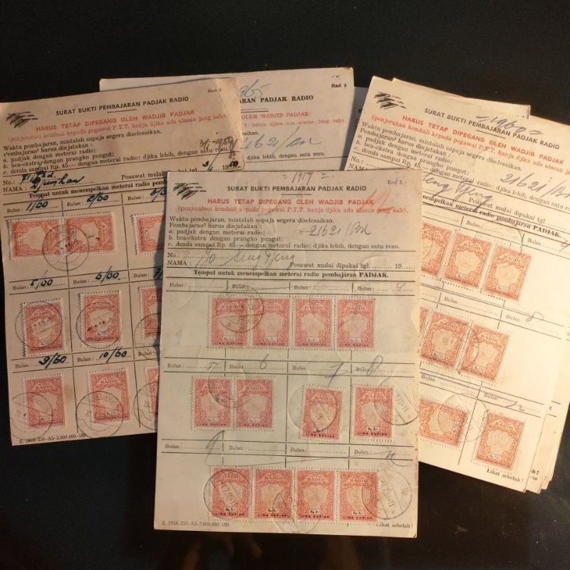 

Old Paper Vintage Radio Surat Pembayaran Pajak Radio Antik Radio Jadul
