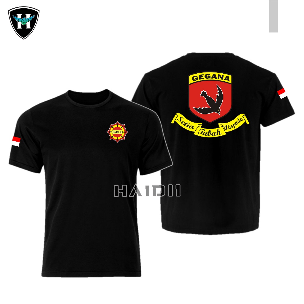 Kaos Brimob / Gegana / Tangan Pendek / Tangan Panjang