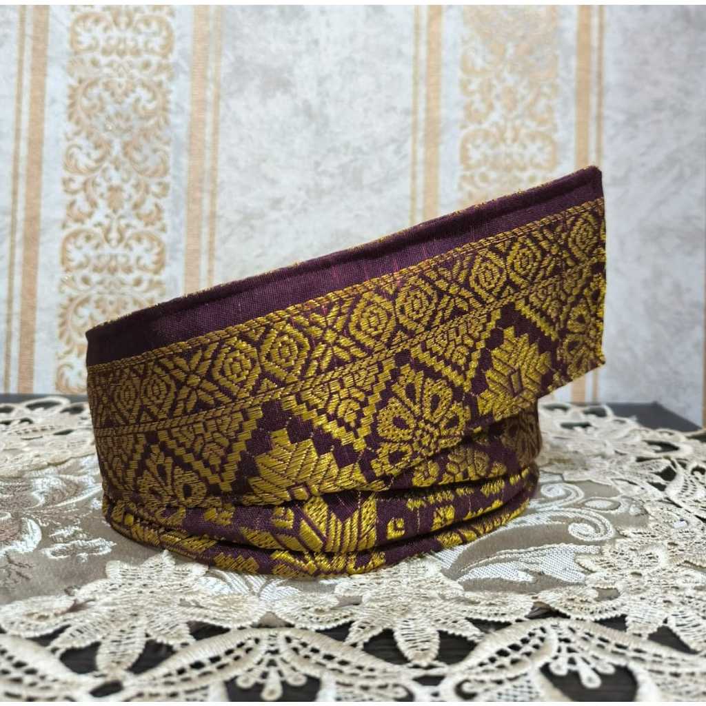 (ANAK 0-7 TAHUN)TANJAK MELAYU FULL SONGKET  IKAT KEPALA MELAYU PREMIUM DENGAN ORNAMEN KHAS MELAYU BU