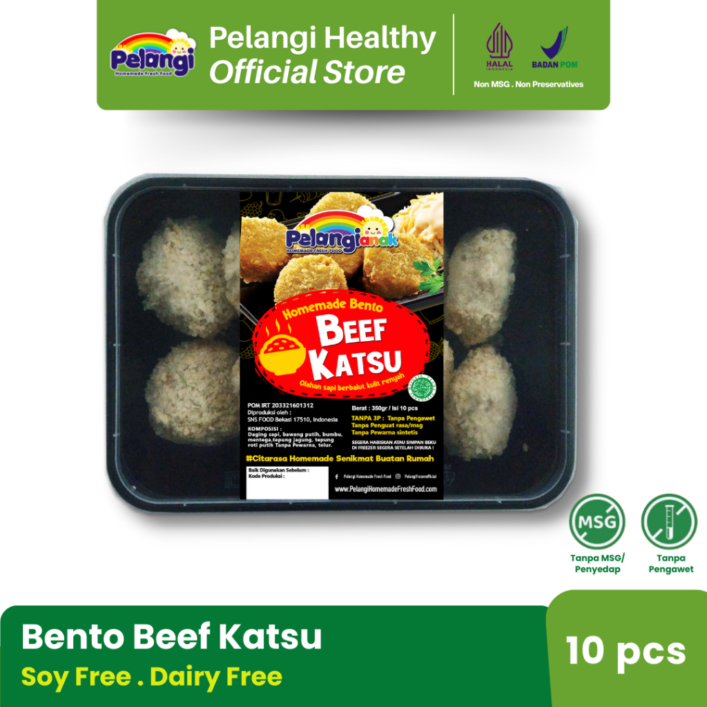 

PELANGI Bento Beef Katsu Dairy Free No MSG No Preservatives Halal BPOM