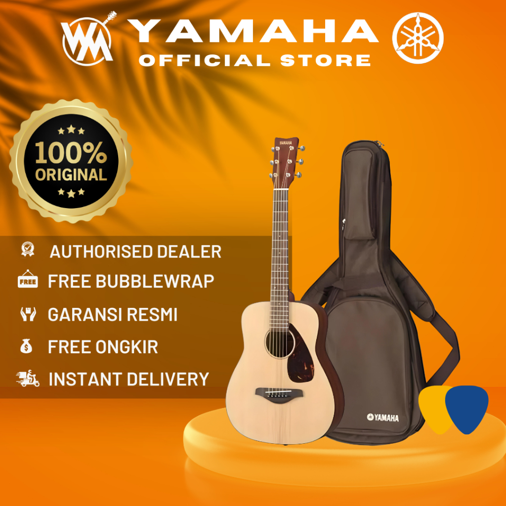 Yamaha Gitar Mini Ukuran 3/4 FG Junior JR-2 JR2 JR 2 - NT + Softcase & 2pick