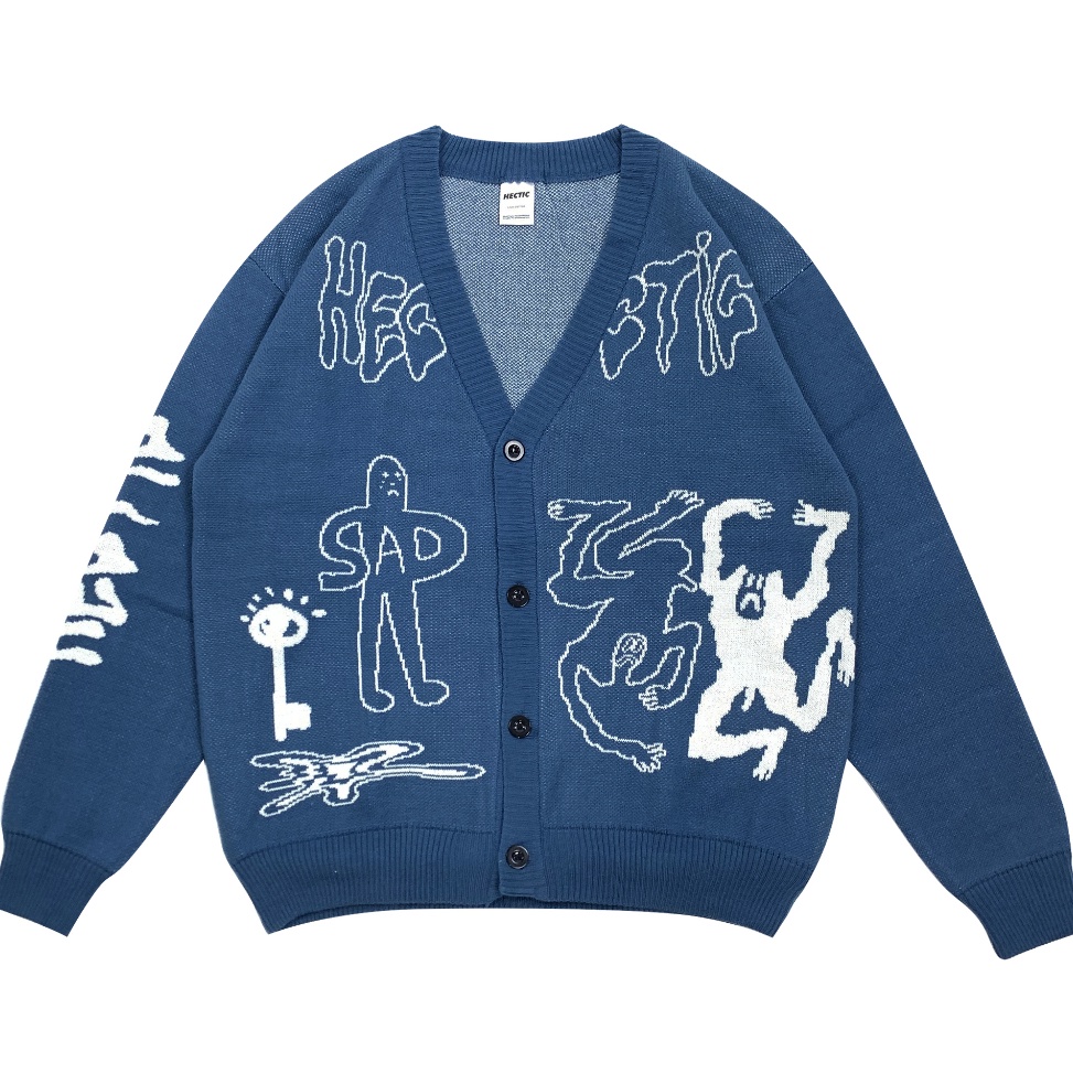 Terlaris Hectic  Cardigan Blue  Knitwear  Corsvia