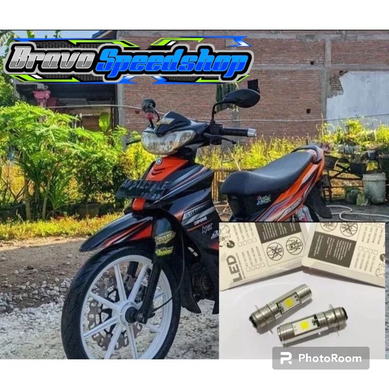 Bohlam lampu depan motor variasi led h6 universal pnp jupiter z burhan harga sepasang isi 2 pcs