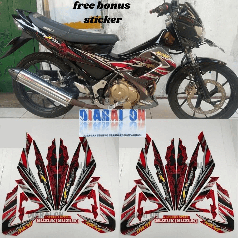 Striping Stiker Suzuki Satria Fu 2011 - Satria F150 Barong Merah Murah