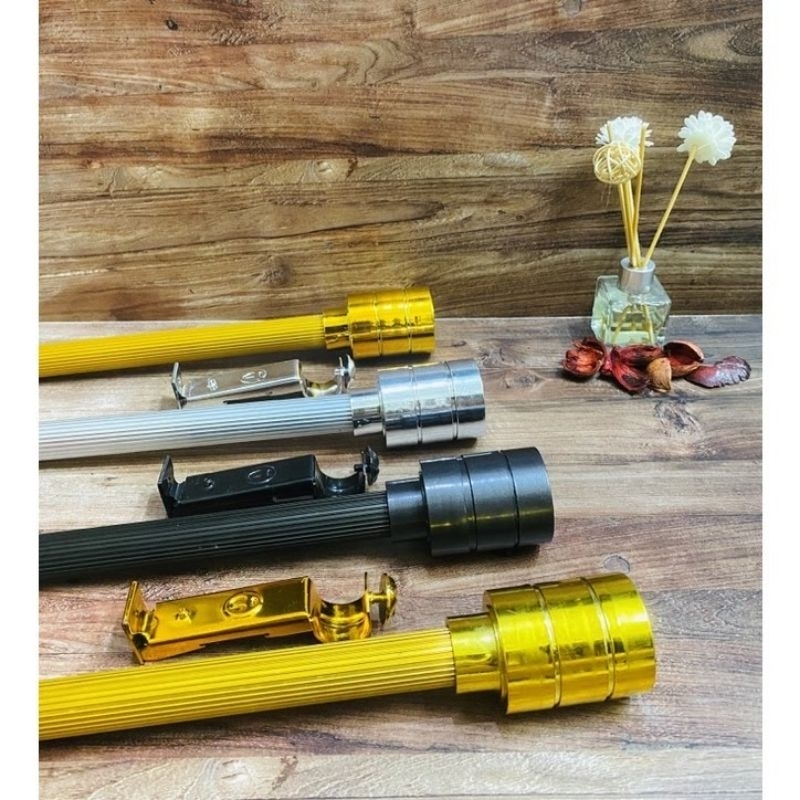 Tiang Batang Besi Gorden Minimalis Polos Garis 1 meter - 1.5 meter - 2 meter Original Tozan Full Set