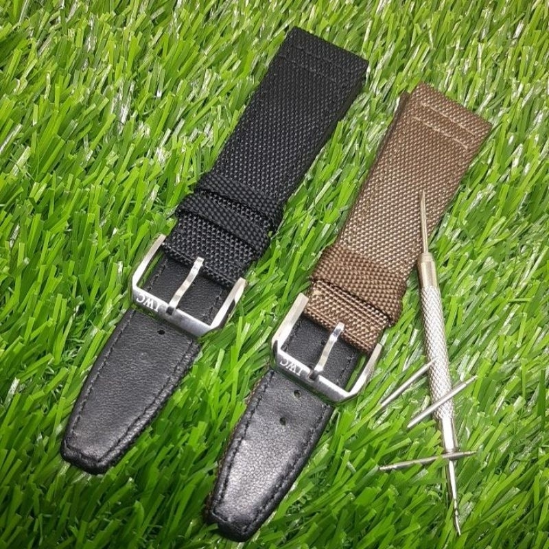 Tali Jam IWC Kanvas Kulit Premium 22mm