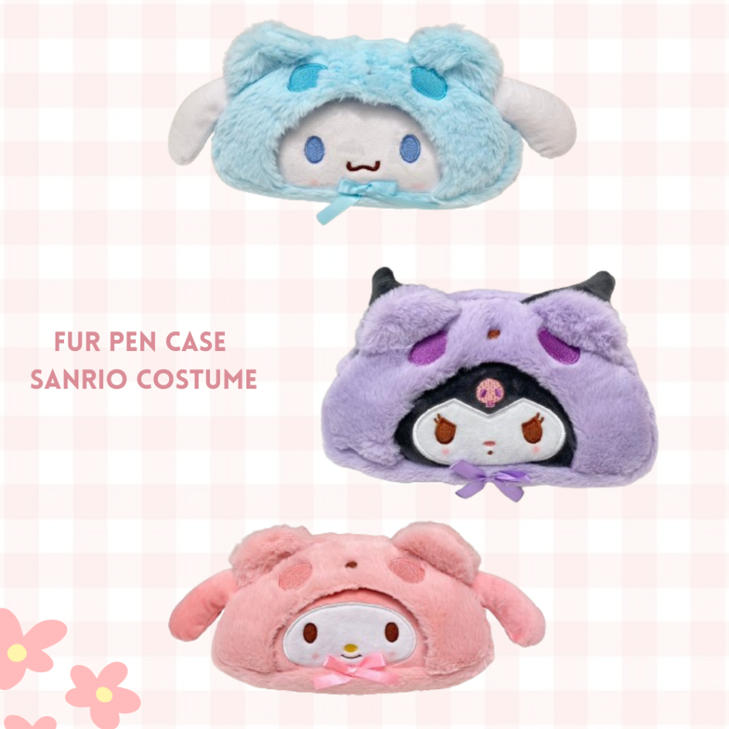 

Fur pen case sanrio tempat pensil bulu melody kuromi cinnamoroll