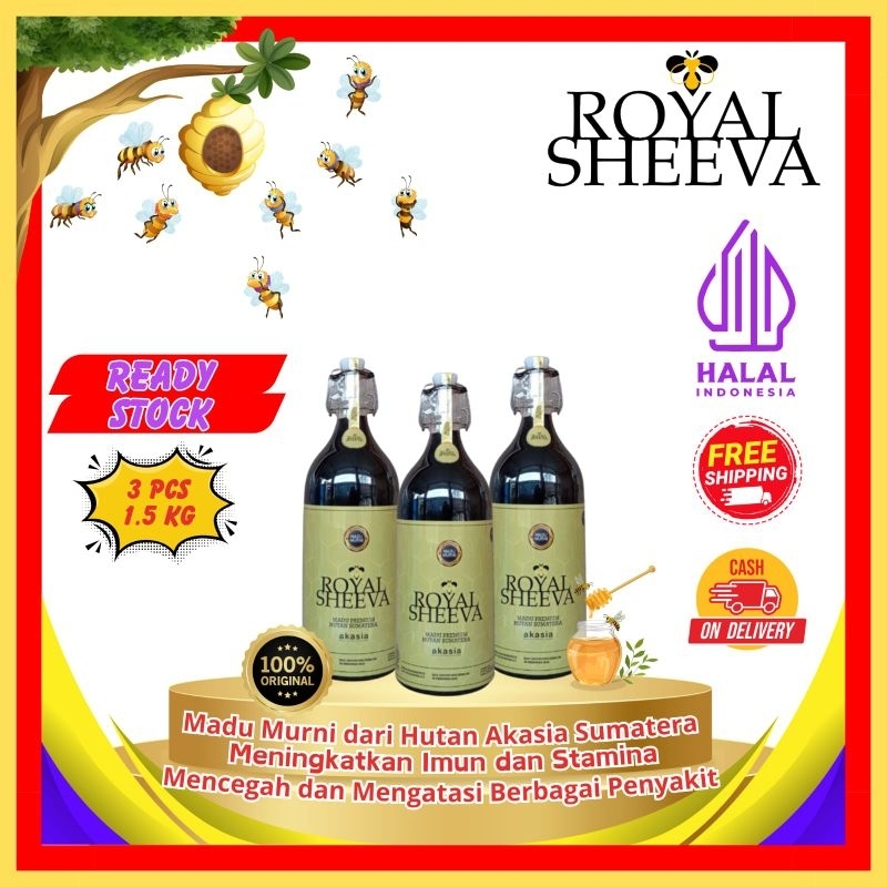 

PROMO BUNDLE 3 pcs Madu Murni 100% Royal Sheeva 1.5 kg | Premium Halal MUI Asli dari Hutan Akasia Sumatera