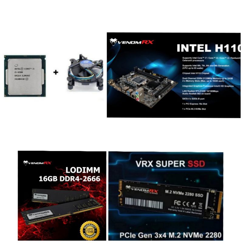 Paket Processor Intel Core i5 Gen 6 Socket LGA 1151 DDR4 NVME