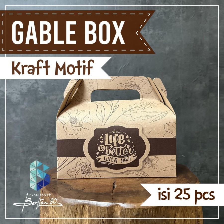 

Gable Box Packaging 22x11,5x20 Packaging Hampers Dus Kraft Souvenir gift box hampers tas jinjing dus hampers
