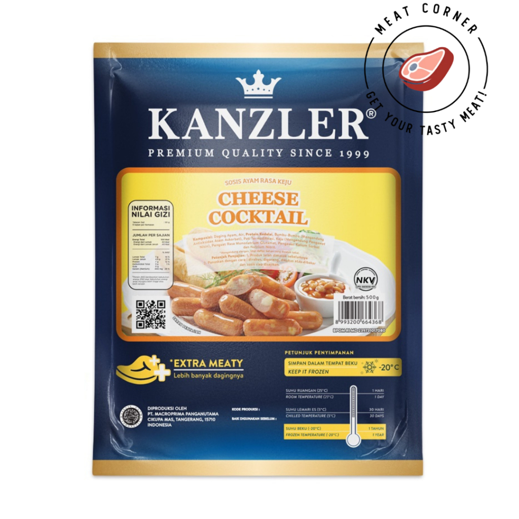 

KANZLER CHEESE COCKTAIL SAUSAGE 500 GR MEAT CORNER KARAWACI