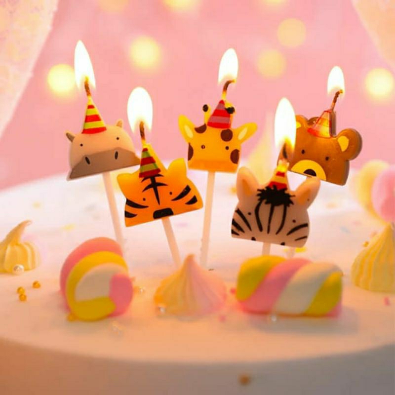 Lilin karakter hewan binatang buas animal hutan zoo jungle safari candle candles hiasan tusukan tanc