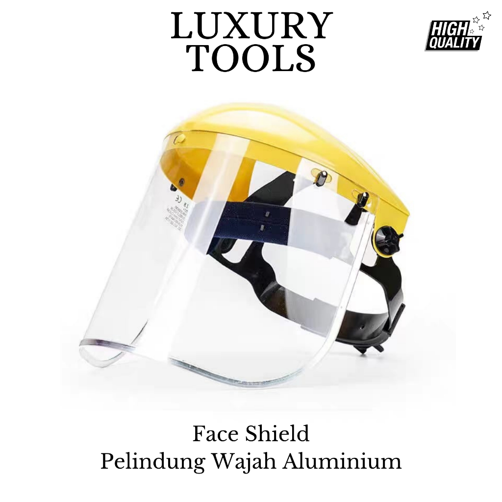 Face Shield Safety Medis Akrilik / FaceShield APD Pelindung Wajah Gerinda List Aluminium