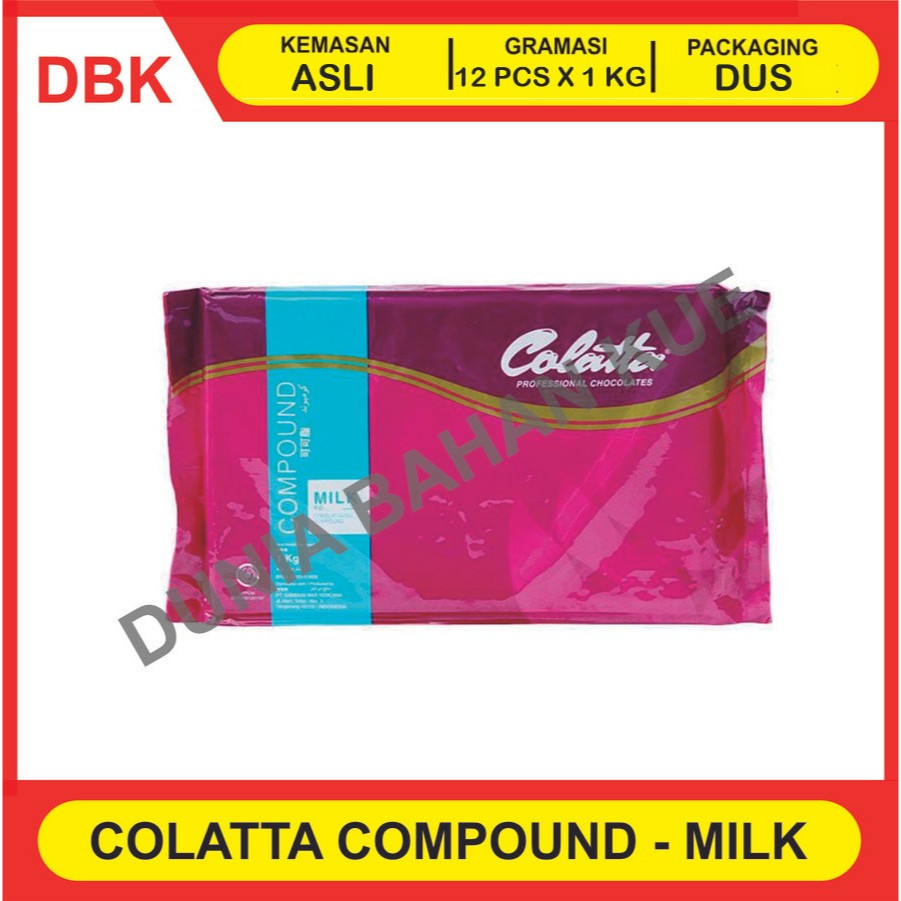 

COLATTA MILK CHOCOLATE COMPOUND/COKLAT BATANG SUSU 1 KG - 1 DUS 12 PCS
