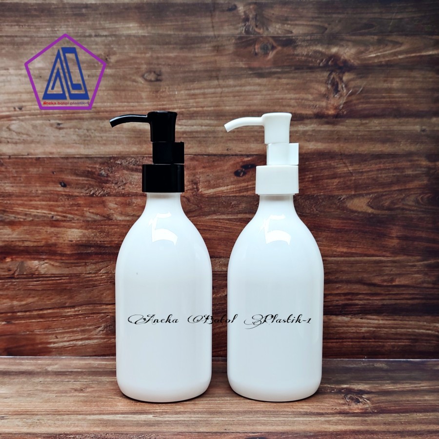 Botol Pump 300ml Scarlet Pet Putih / Botol Sabun Mandi 300 Ml Pump Luxury