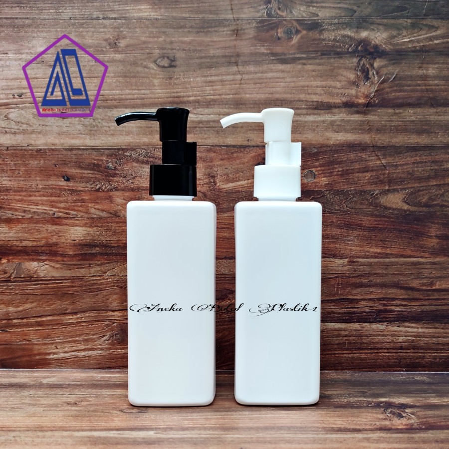 Botol Sabun Cair Pump 250ml Putih Glosyy / Botol Plastik 250 Ml Kotak Pump Luxury