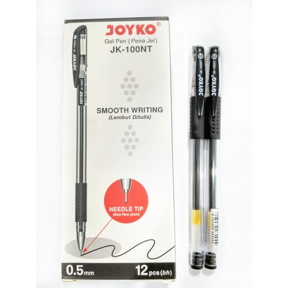 

(Per 12) Gel Pen / Pulpen Gel / Pena Jel HITAM Joyko JK-100NT JK100NT