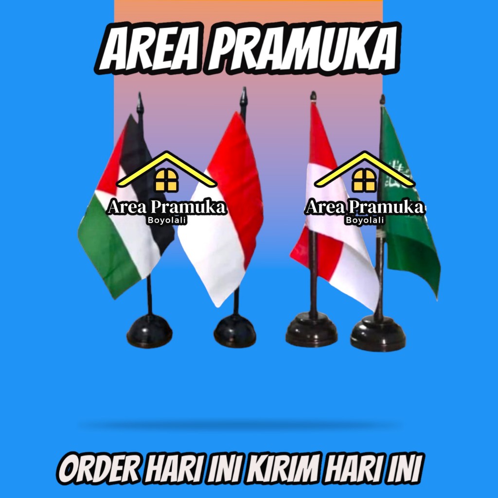 Bendera meja palestina / merah putih / Nu ( 1 set )