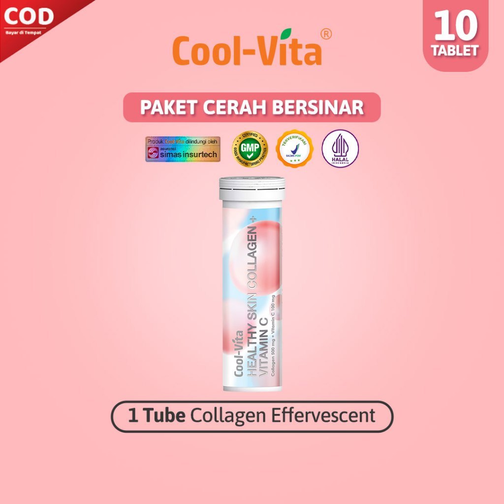 COOLVITA Collagen Vitamin C isi 10 tablet - Tablet Minuman Kolagen Vitamin C