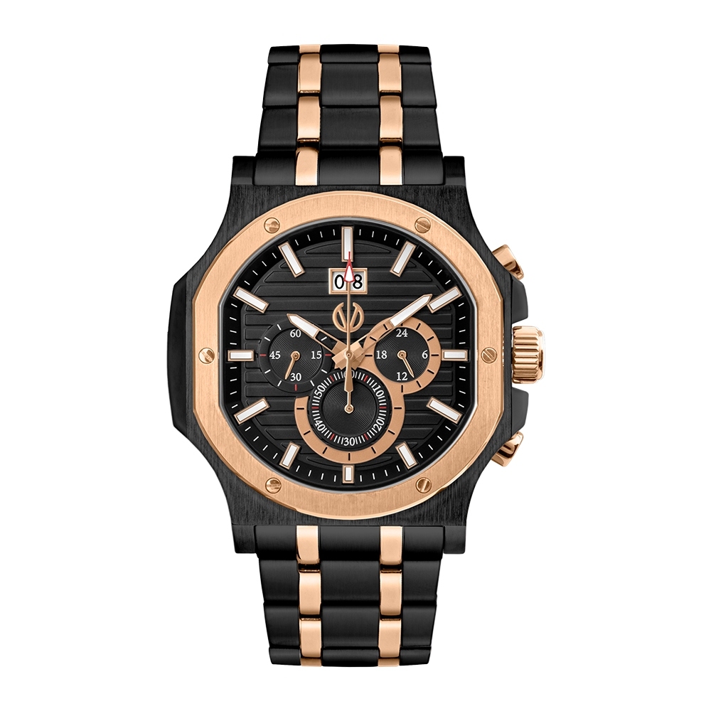 Jam Tangan Pria Christ Verra Casual Men's Watches CV 12202G-18 Hitam/Rose Gold