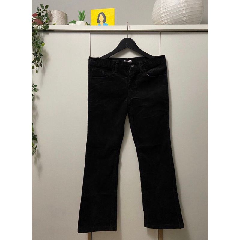 preloved celana corduroy hitam wanita