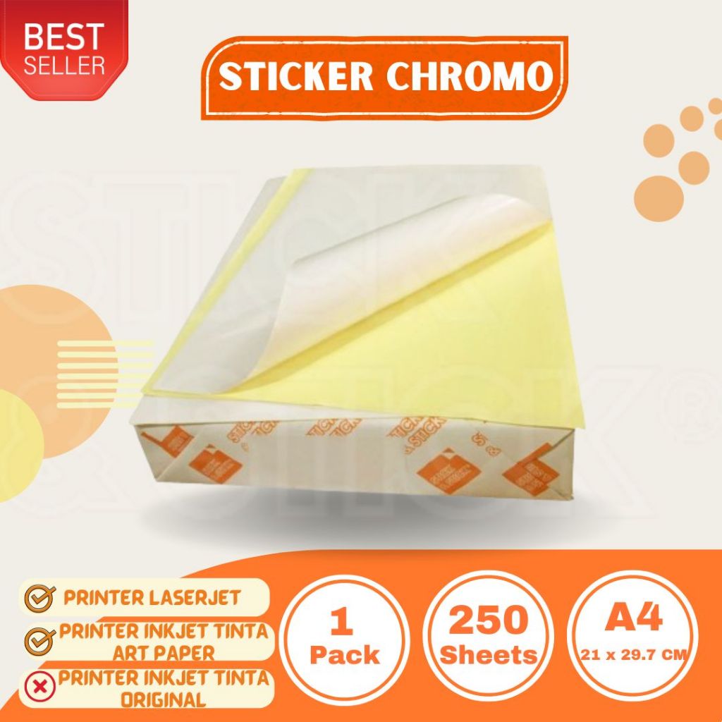 

A4 STICKER CHROMO GLOSSY ULTIMATE QUALITY 250 LEMBAR