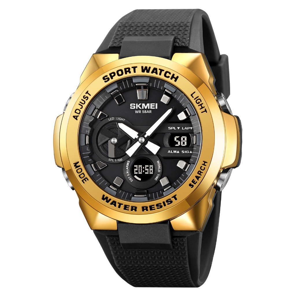 SKMEI 2105 Jam Tangan Pria Digital Analog Sport Watch Anti Air 5 Bar MGOS-Gold