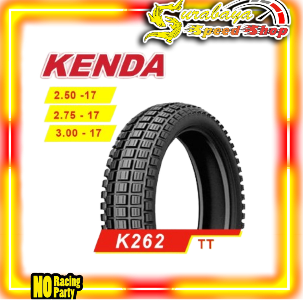 Kenda Ban Luar Motor Tipe K262 Tube Type Ban Motif Trial Ring 17 Ukuran 250 275 300 Original 100%
