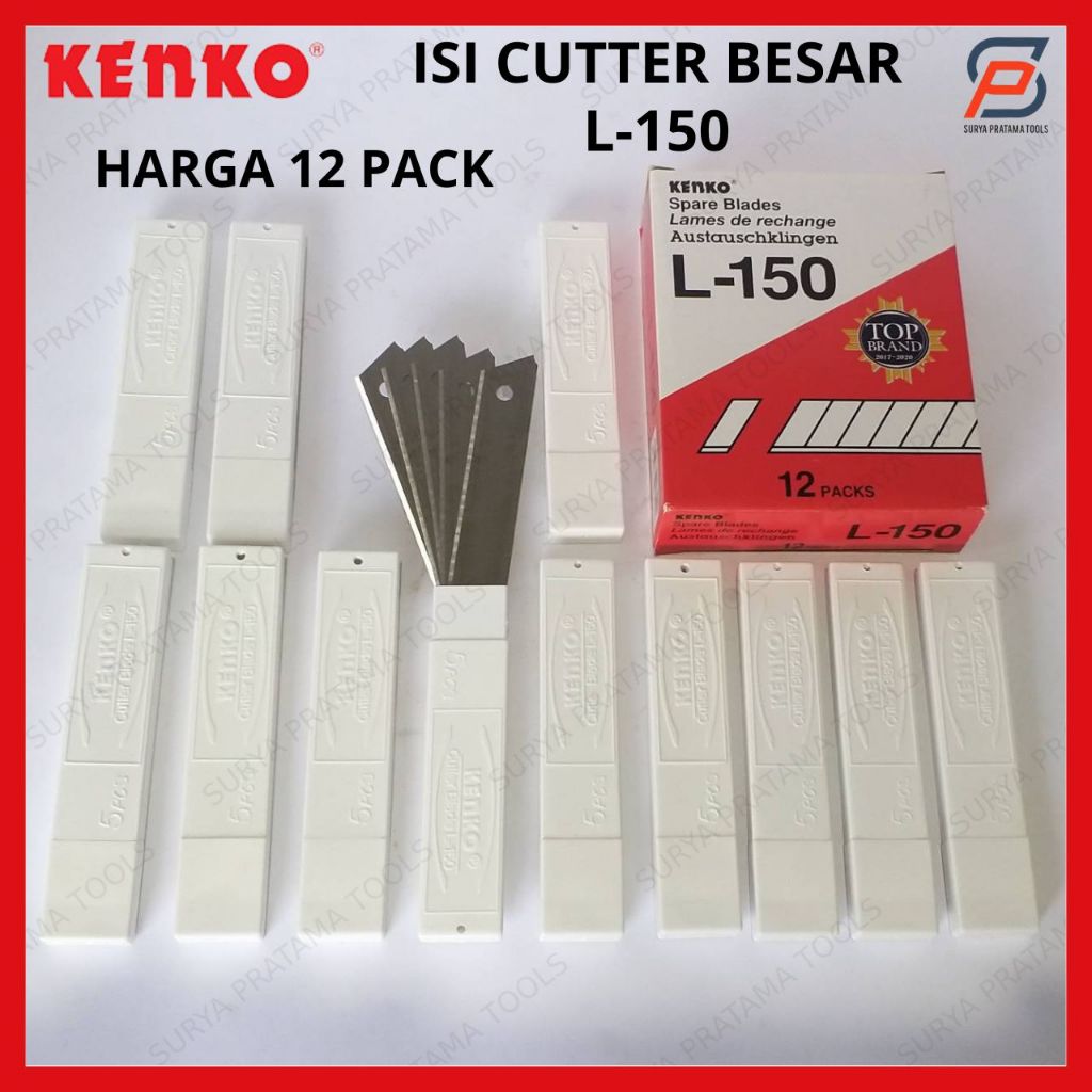 Isi Cutter Besar Kenko L150 12 Packs / Refill Mata Pisau Cutter Kenko
