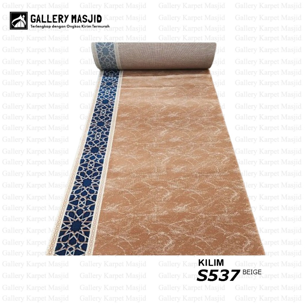 Jual Karpet Sajadah Masjid Roll Turki Empuk Tebal ±20mm Kilim Warna Beige / Karpet Masjid Roll  / Ka