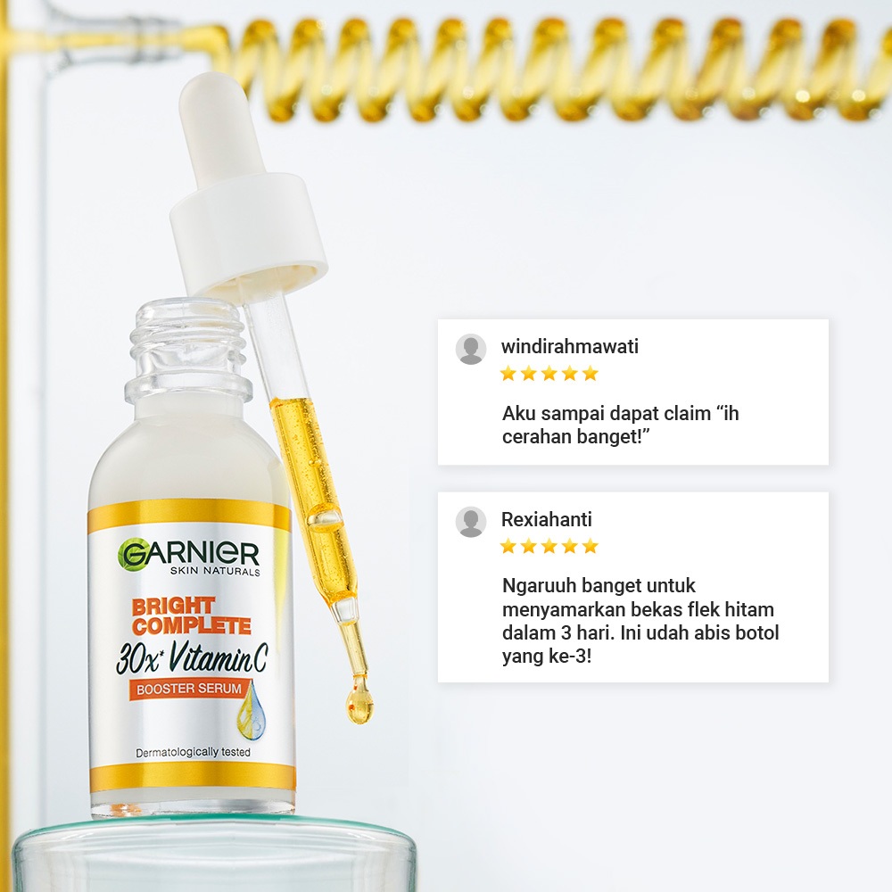 Garnier Bright Complete Vitamin C 30x Booster Serum Skin Care - 15/30/50 ml (Cepat Cerahkan Noda Hitam & Samarkan Bekas Jerawat) Image 6