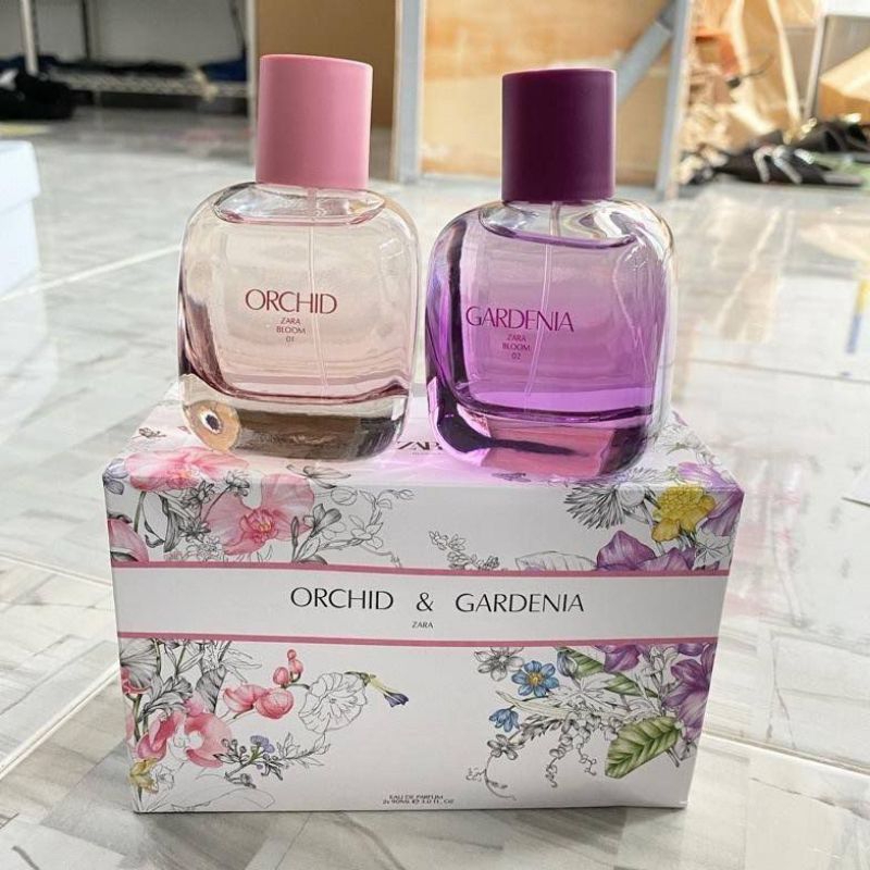 parfum zara orchid bloom 01+ gardenia bloom 02 for 90ml(original eropa reject no box)wanita