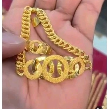 Gelang set cincin audy coco bahan lapis mas penang