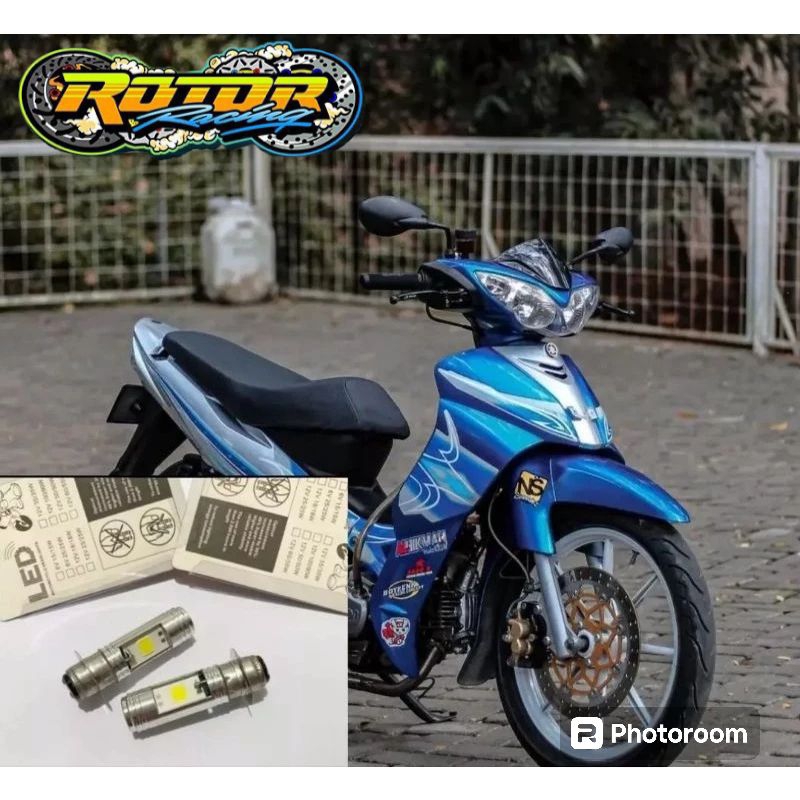 Lampu led depan motor nyala putih pnp yamaha jupiter z burhan z robot harga sepasang isi 2 pcs