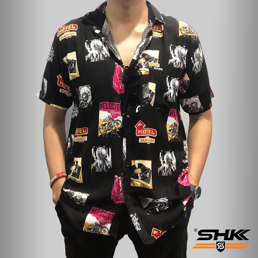 SHK Kemeja hawai pria wanita | Kemeja santai pria | Kemeja Amarillo MOTEL