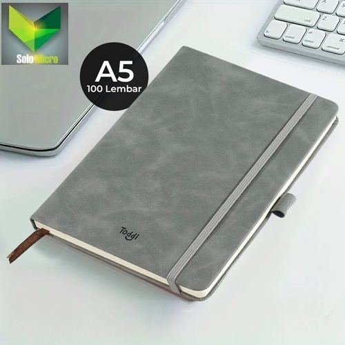 

TaffHOME Toddi Buku Catatan Harian Notebook with Pen Holder A5 Gray