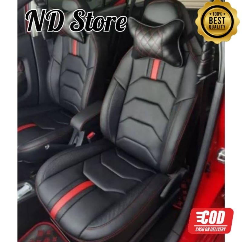 Sarung jok mobil calya 2016-2023 cover jok mobil calya fullset 3 baris bahan kulit sintetis ferrari