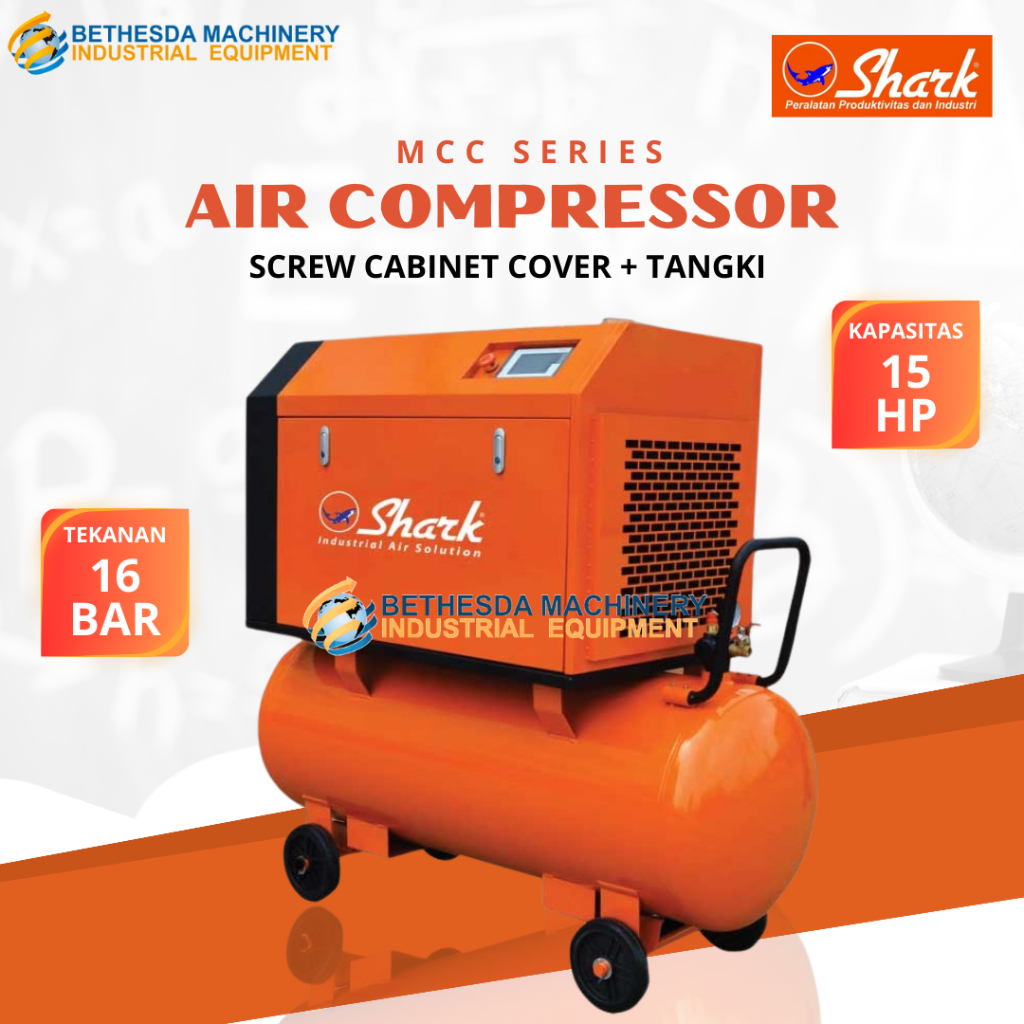 Kompresor Angin / Air Compressor Shark MCC 15 PMIP23 15hp 16 bar + Inverter
