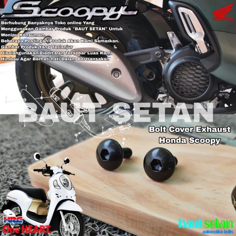 Baut Cover Knalpot Honda Scoopy (Hitam)