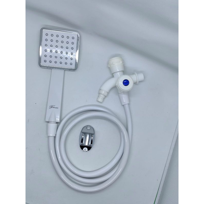 paket shower mandi set kran cabang putih/paket murah mewah shower mandi set kran