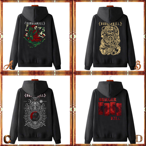 Zipper Hoodie Band Burgerkill Hoodie Ritsleting Bahan Cotton Fleece