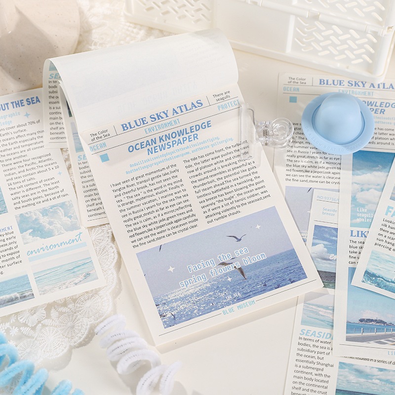 

klm 09 50Pcs Paper Traces moon and stars sinking series material Journal Decor Kertas Dekorasi Buku