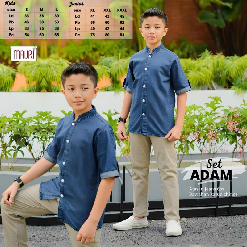 Setelan chinos anak cowok set koko jeans anak cowok