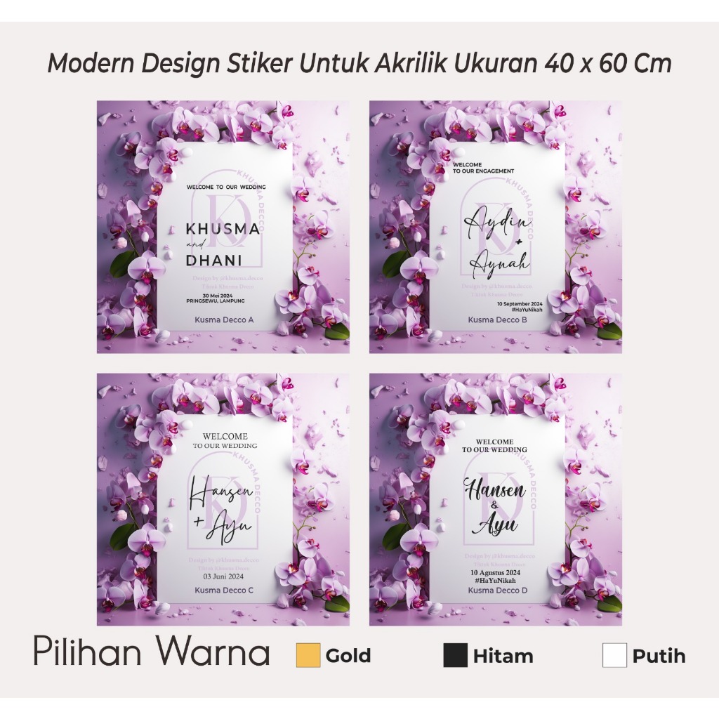 

TERHITS CUTTING STICKER WEDDING ENGAGEMENT ACRYLIC PAPAN UKURAN 40 X 60 CM