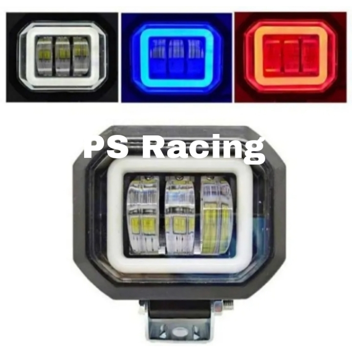 LAMPU TEMBAK DAYMAKER 3 LENSA KOTAK BIRU KUALITAS SUPER TERANG daymaker 3lensa biru kotak waterproof