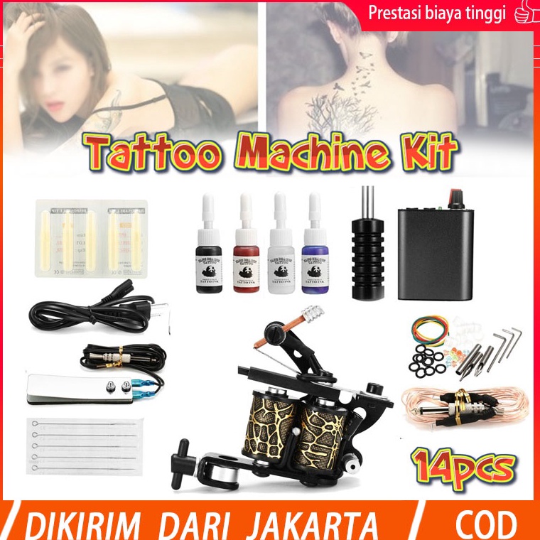 Terbaik Mesin Tato Full Set Alat Tatto Tattoo Machine Set Tato Tattoo Kit Bonus Tinta Tato Bordir Ki