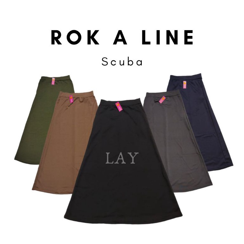 Termurah Rok Kerja A Line Scuba  Rok Scuba