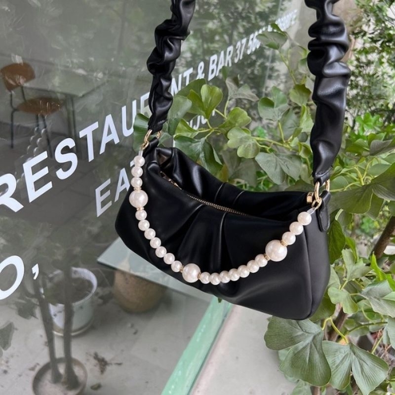 Tas Slempang wanita mutiara tas cewek messenger bag undangan kerut