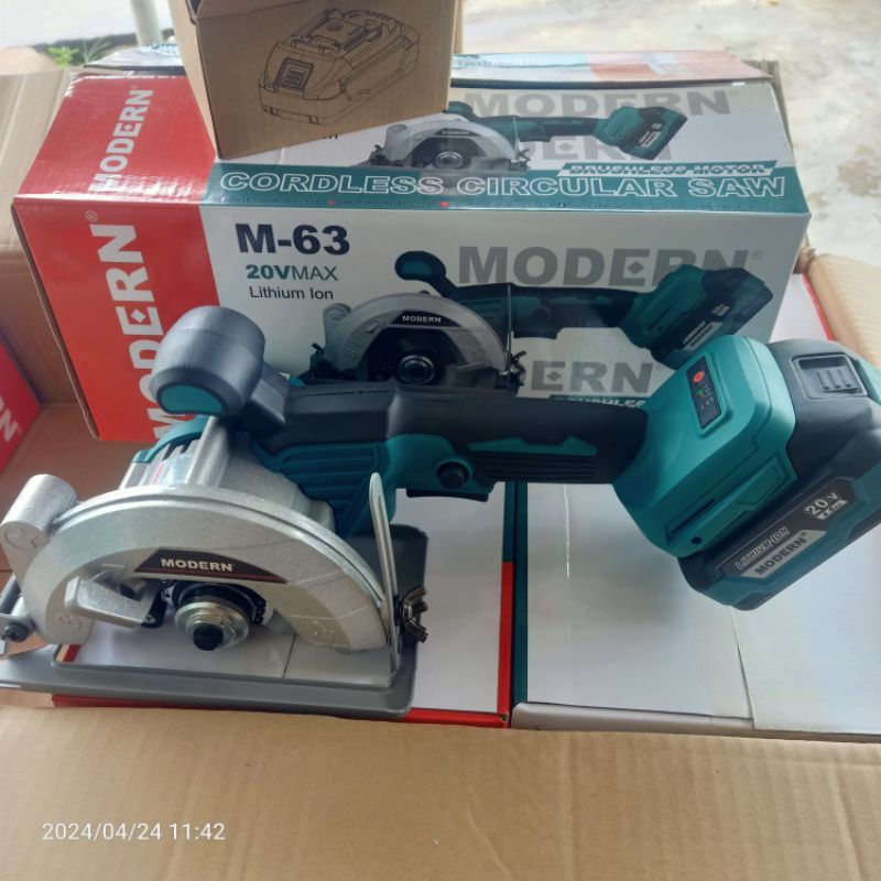 Mesin circular Saw baterai 5" - circular Modern cordless M63 20v baterai 1 - serkal 5inch