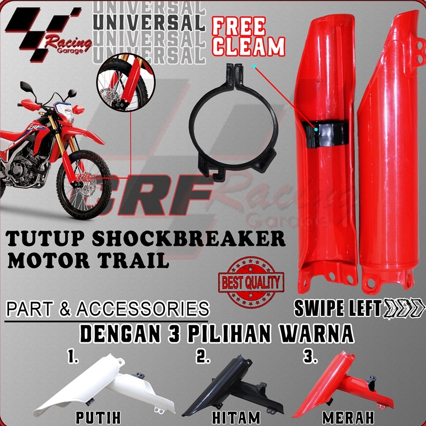 NEW STOCK TUTUP SHOCK DEPAN USD CRF 15 25 COVER HONDA SUPERMOTO SUPER MOTO MOTOR CROSS TRAIL DIRT BI